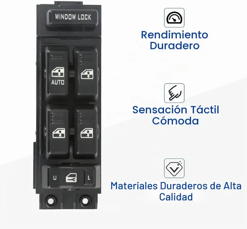 Vista 4 de Interruptor de ventana eléctrica, control maestro, lado del conductor, compatible con Chevy Silverado Tahoe Suburban 2000 2001 2002 y GMC Yukon XL