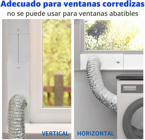 Vista 3 de Kit de ventana de ventilación de secadora para manguera de ventilación de secadora de 4 pulgadas de diámetro, kit de ventilación ajustable