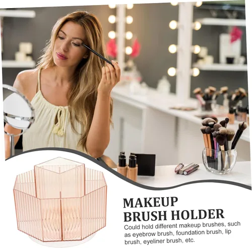 Vista 3 de DOITOOL Soporte para lápiz labial de maquillaje, organizador de brochas cosméticas de mesa, caja de almacenamiento