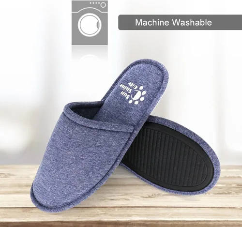 Vista 6 de Sunshine Code Pantuflas lavables de algodón de espuma viscoelástica con bolsa de viaje a juego para el hogar, hotel, spa, dormitorio