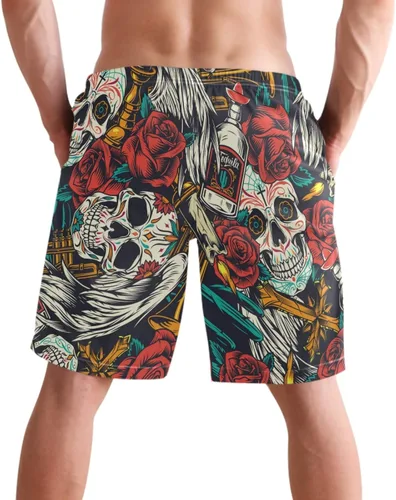 Vista 2 de visesunny Novedosos pantalones cortos de playa para hombre, de secado rápido, para deportes, correr, natación, pantalones cortos con bolsillos