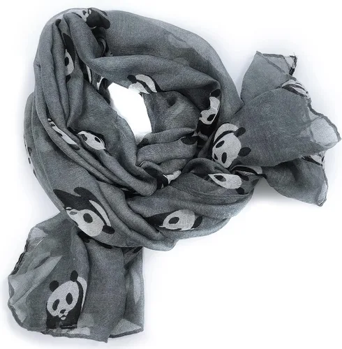 Vista 6 de GERINLY Lindo Panda Bear Bufandas para mujer algodón cabeza Wrap bufandas Panda regalos Accesorios