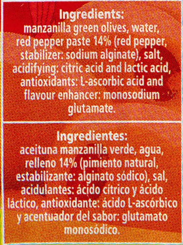 Vista 6 de Serpis Aceitunas rellenas de pimiento rojo, 12.34 onzas (paquete de 6)