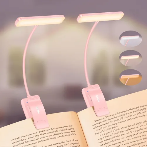 Vista 10 de Gritin Luz de libro recargable de 19 LED para leer en la cama Blanco
