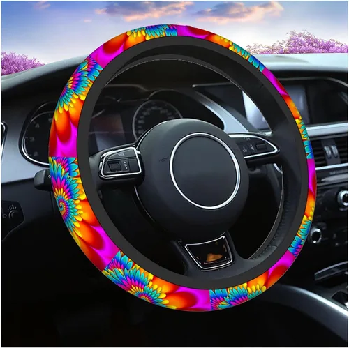 Vista 22 de Swono Funda para volante para hombres y mujeres, zanahorias de Pascua, naturaleza linda, universal, 15 pulgadas, antideslizante, sin olor