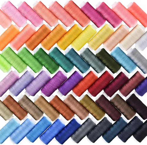 Vista 8 de Kits de hilos de coser, multiusos, 100 carretes de colores, hilo de poliéster, hilo de acolchado, surtido para bordar a máquina a mano 100