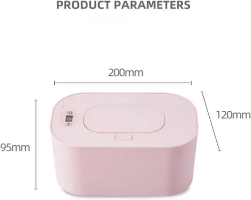 Vista 2 de Hilitand Dispensador de toallitas húmedas para bebés, dispensador de toallitas húmedas con tapa, bolsa portátil para toallitas húmedas (rosa)