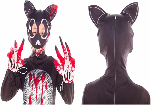 Vista 2 de Disfraz de gato de dibujos animados para adultos y niños disfraz de Halloween para cosplay para niñosniña