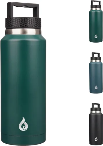 Vista 44 de BJPKPK Botella de agua aislada de un galón (128 onzas), de acero inoxidable, apta para lavavajillas, jarra sin BPA con mango ergonómico y parte