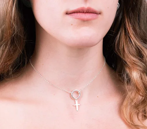 Vista 33 de Collar de cruz de oro para mujer, collares con colgante de cruz minimalista, longitud de 16 a 18 pulgadas, joyería cristiana hecha a mano, regalo