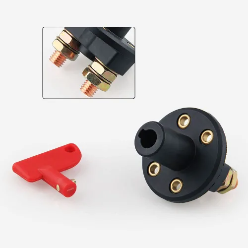 Vista 4 de Interruptor de desconexión de batería con 1 llave aislador de batería interruptor de desconexión universal para barcos de coches marinos
