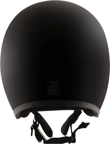 Vista 3 de Detour Helmets D.O.T. - Casco ligero 3/4 negro plano para motociclistas con visera extraíble