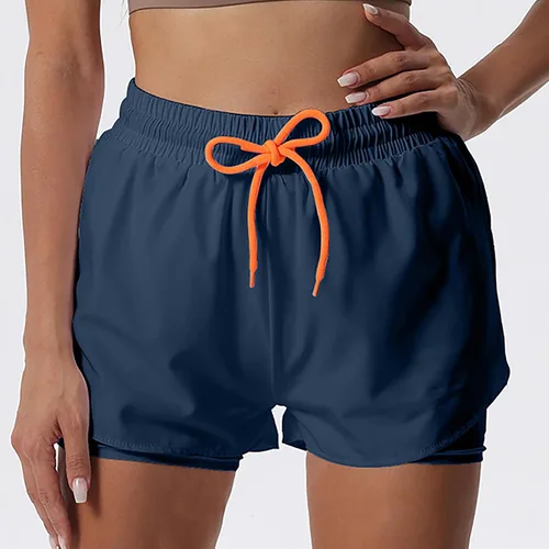 Vista 2 de Pantalones cortos de entrenamiento 2 en 1 para mujer, para gimnasio, yoga, correr, ciclismo, tenis, faldas de verano