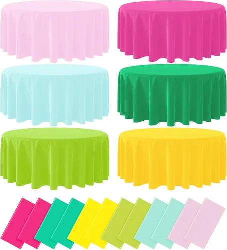 Vista 13 de Paquete de 12 manteles de plástico para baby shower de vaquero para mesas rectangulares, funda de mesa desechable con estampado de vaca, mantel