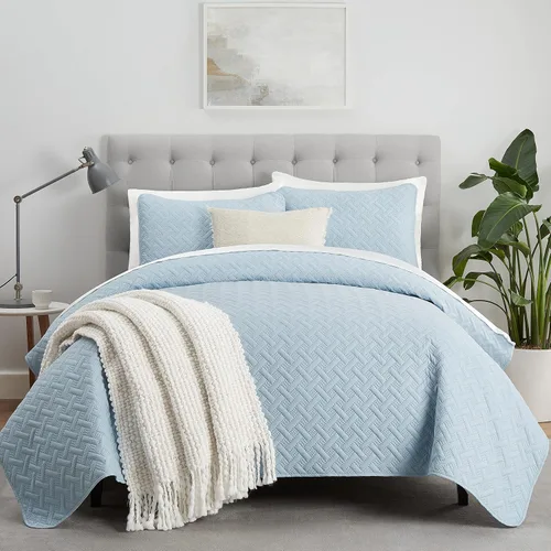 Vista 10 de Serta ComfortSure - Juego de ropa de cama suave de 2 piezas, incluye colcha/colcha y funda de almohada, ropa de cama para todas las estaciones, Gris