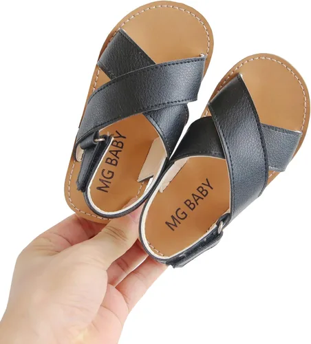 Vista 4 de DADAWEN - Sandalias para niña, para no mojarse, de verano, con tiras cómodas y planas (niñas pequeñas)