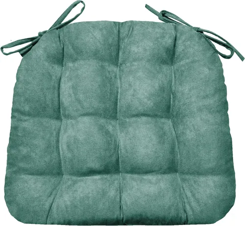 Vista 31 de Barnett Almohadilla para silla de comedor con lazos. Gamuza microfibra, microgamuza, reversible, relleno de espuma de látex, se puede lavar a Negro