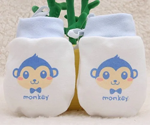 Vista 4 de Lindos guantes de algodón para niños y niñas, guantes ajustables con cordón ajustable para bebés