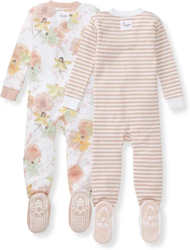 Vista 92 de Burt's Bees Baby Pijama para bebé niña, 100% algodón orgánico, pijama de una pieza, overol diagonal con cremallera, ajuste cómodo