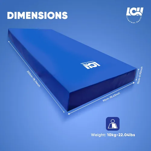 Vista 2 de Livaclean Health Colchón para cama de hospital, tamaño individual XL, 80 x 36 x 6 pulgadas, colchón médico de espuma viscoelástica de gel de 1.181