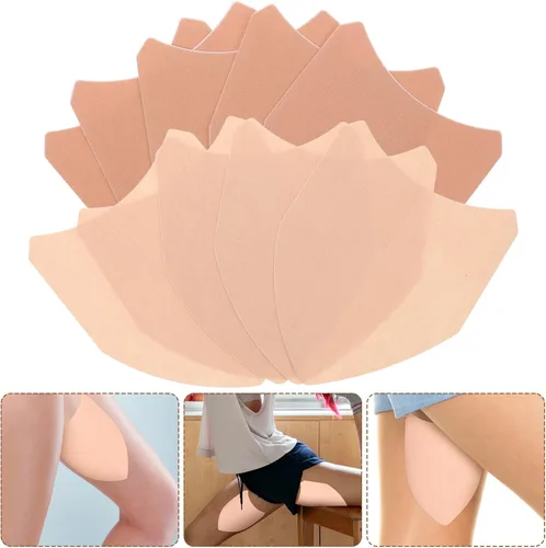 Vista 7 de Veemoon Anti Chafing Thigh Friction Pads 10pcs Set Elastic Fabric and Non-Woven Invisible Thigh Bands for Chafing Prevention and Sweat Isolation
