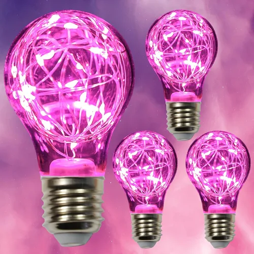 Vista 9 de Bombilla decorativa morada, bombillas LED de hadas moradas de 2 W, bombillas lindas equivalentes a 15 W para lámparas colgantes, recámara, sala