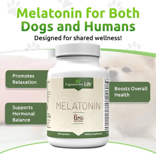 Vista 5 de Lignans for Life Melatonina para perros y personas, 6 mg - 120 cápsulas