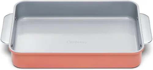 Vista 13 de Caraway Molde rectangular pequeño antiadherente de 9" x 6.5", no tóxico, sin PTFE ni PFOA, núcleo de acero aluminizado, bandeja para hornear