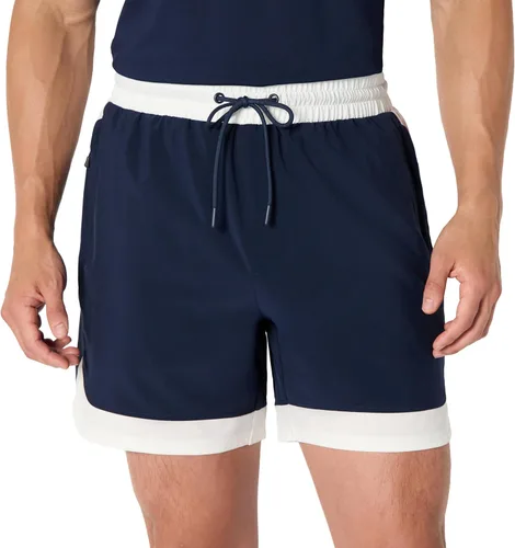 Vista 10 de Amazon Essentials Men's Athletic Performance Stretch Contrast Woven Gym Training Short with 6" Inseam