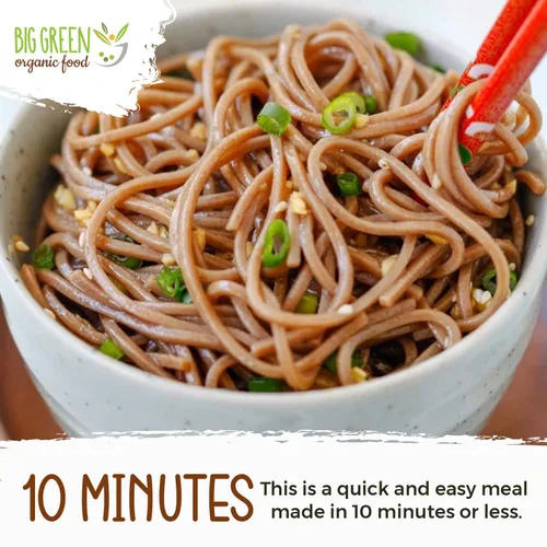 Vista 6 de Big Green Organic Food - Capellini de trigo sarraceno orgánico, 8.8 onzas, 100% trigo sarraceno, sin gluten, sin OMG (paquete de 5)