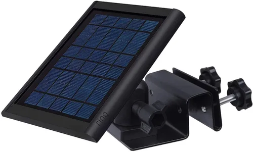 Vista 4 de Soporte de canalón para panel solar de anillo, soporte de panel solar OkeMeeo compatible con panel solar Arlo, Eufy, Reolink para una máxima negro