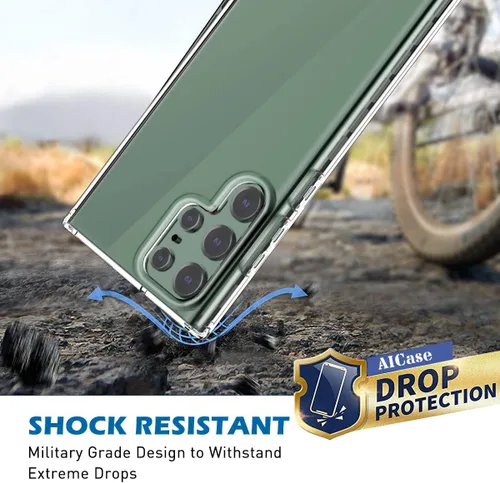 Vista 6 de AICase Funda transparente para Samsung Galaxy S22 Ultra de cuerpo completo, resistente, sin protector de pantalla, protección resistente, a prueba