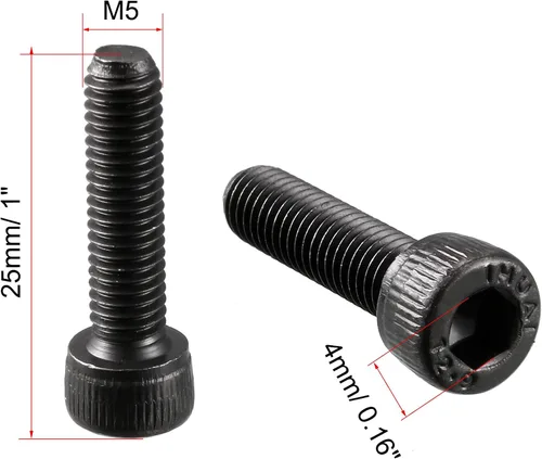 Vista 2 de uxcell Tornillos de cabeza hexagonal de acero de aleación M5 x 0.787 in 12.9 Tornillos negros 30 unids