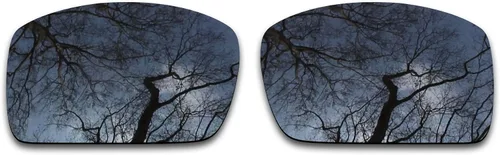 Vista 2 de 2 pares de lentes polarizadas de repuesto para Oakley Oil Drum negro y plateado cromado