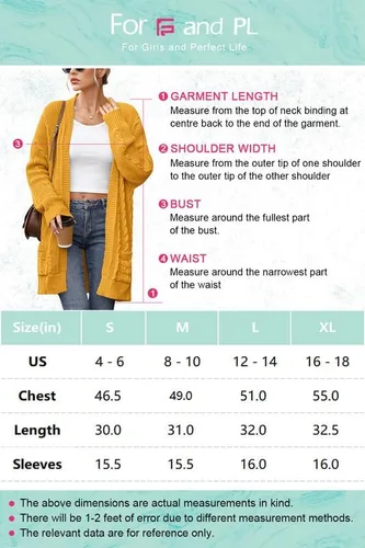 Vista 8 de For G and PL Suéter tipo cárdigan de manga larga con bolsillo para mujer