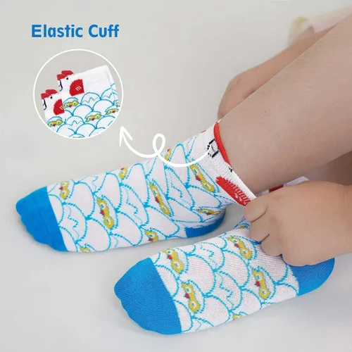 Vista 3 de Hellomamma Girls Toddler Cotton Crew Socks Kids Novelty Animal Soft Funny Fashion Casual Breathable Childs Socks 5 Pairs