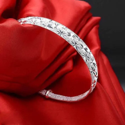 Vista 5 de Pulsera para mujer diseño de estrella tallada de moda para boda compromiso regalo