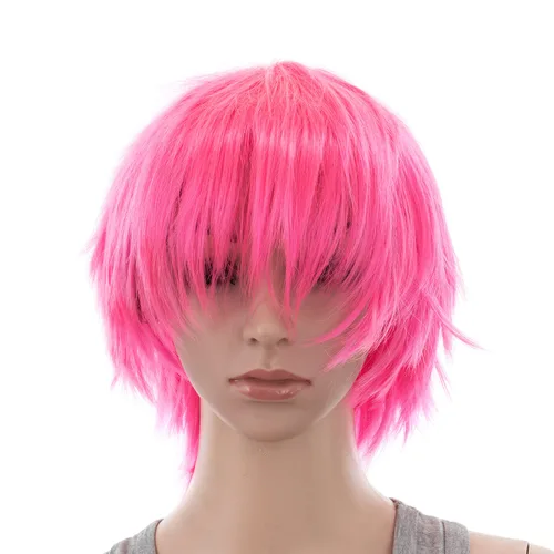 Vista 18 de SWACC - Peluca de cosplay, unisex, con capas, para hombres y mujeres, para disfraces 1B-Off Negro