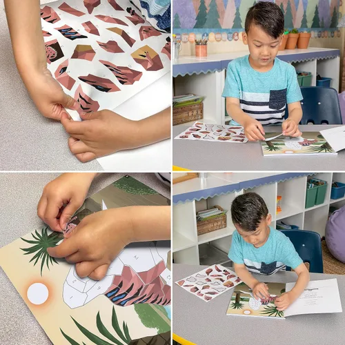 Vista 5 de Teacher Created Resources Dinosaurios y animales prehistóricos Mosaicos modernos se adhieren a los números
