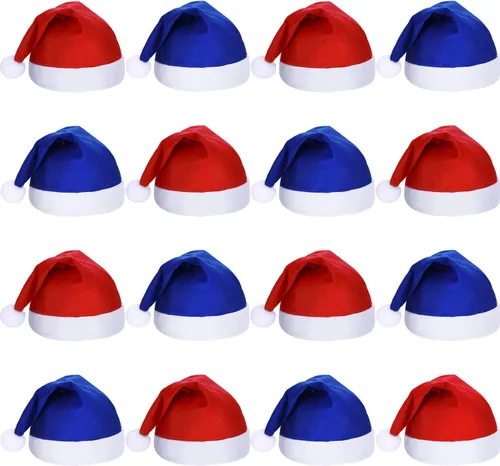 Vista 9 de SATINIOR 16 Piezas de Sombrero de Navidad a Granel, Sombreros de Papá Noel de Tela No Tejida para Navidad, Sombreros para Adultos, Decoraciones
