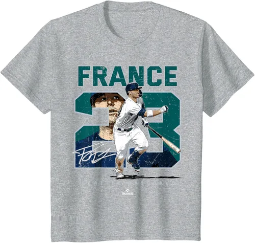 Vista 7 de Number and Portrait Ty France Seattle MLBPA Camiseta, Negro