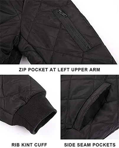 Vista 6 de Chaquetas de bombardero para hombre con diamantes, abrigo ligero acolchado para otoño e invierno