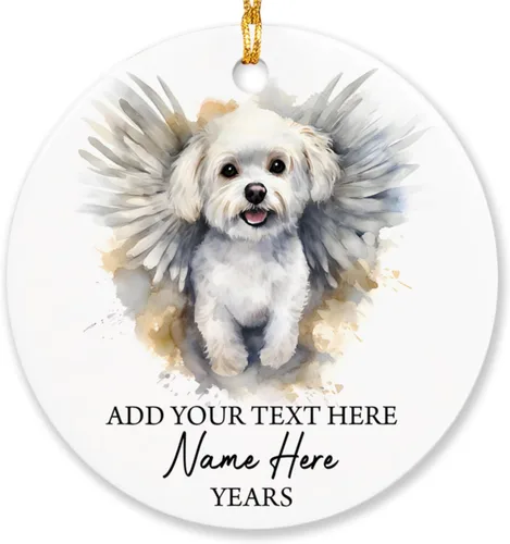 Vista 15 de Airedale Terrier - Adorno personalizado de alas de ángel para perro, regalo de pérdida de condolencias de mascotas, adorno de Navidad conmemorativo