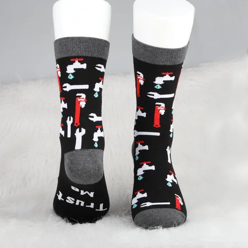 Vista 6 de MBMSO Calcetines de fontanería, 2 pares de calcetines de fontanero, divertido regalo de fontanero para hombres, regalo de plomero maestro