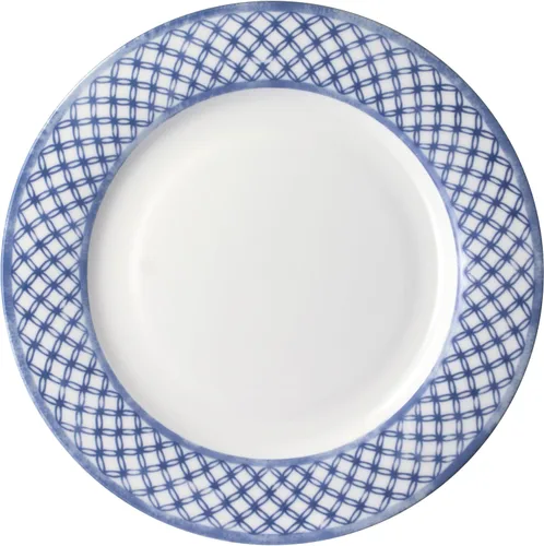 Vista 8 de Mikasa Kiley Bone China - Juego de vajilla ligera de 16 piezas resistente a las astillas, servicio para 4, azul y blanco