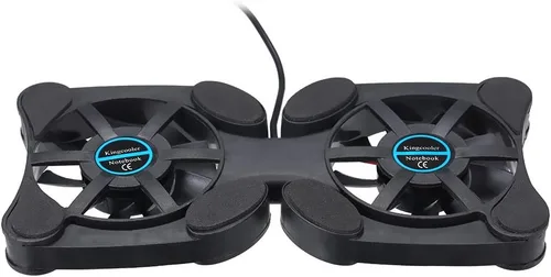 Vista 9 de QUZHI Mini portátil plegable plegable USB ventilador dual enfriador almohadilla de enfriamiento para PC portátil portátil 7