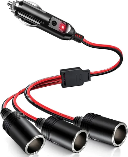 Vista 8 de Divisor para Encendedor de Cigarrillos de Coche, Adaptador Divisor de 12 V para Coche, Soporta Carga Rápida, Divisor de 1 a 2 Puertos de Carga