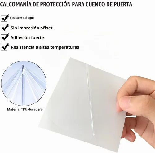 Vista 4 de 4 calcomanías para tazas de manijas de automóvil, película protectora antiarañazos de fibra de carbono para puertas de automóvil, protector de tazas