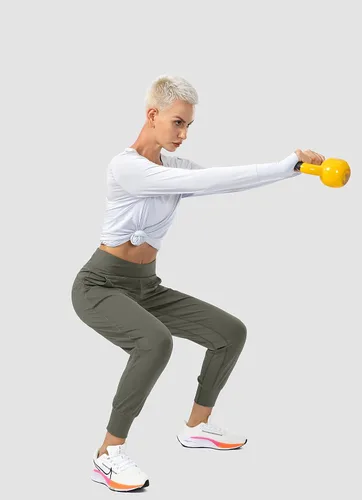 Vista 5 de Soothfeel Pantalones deportivos para mujer, con bolsillos de cremallera y pretina alta, para entrenamiento y yoga