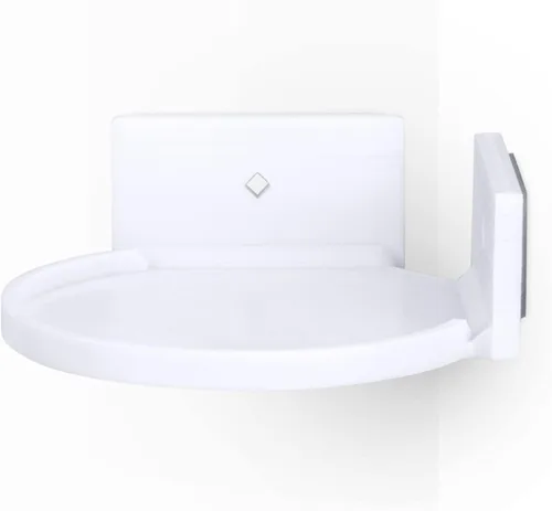 Vista 2 de BRAINWAVZ Estante flotante pequeño de 4 pulgadas, adhesivo y atornillado, para altavoces Bluetooth, cámaras, plantas, juguetes, libros y más, Blanco